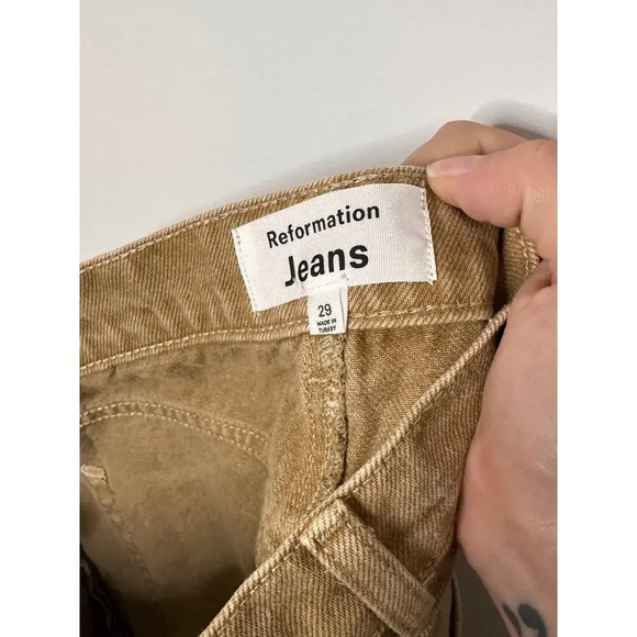 Reformation Tan Tazz Denim Maxi Skirt Size 29 - Picture 3 of 4